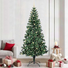vidaXL Pom de Crăciun artificial pre-iluminat cu 300 LED Verde 240 cm 3396792