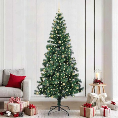 vidaXL Pom de Crăciun artificial pre-iluminat cu 300 LED Verde 240 cm 3396792 foto