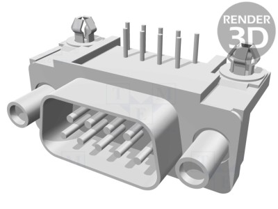 Conector D-Sub 9 pini THT 90&amp;deg; soclu foto