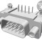 Conector D-Sub 9 pini THT 90&deg; soclu