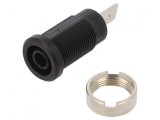 Conector banană 4mm soclu 36A 1kV negru nichelat