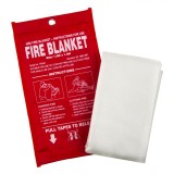 Pătură Anti-Incendiu, 1x1m, Fibre de Sticlă, Unică Folosință, Roșu, Oem