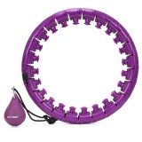 Cerc Hula Hoop reglabil pentru fitness, cu masaj si greutate, 50-120 cm, mov