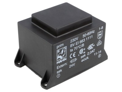 Transformator PCB &amp;icirc;ncapsulat 44VA 230V 24V foto