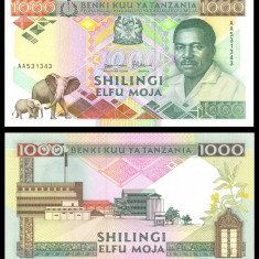TANZANIA █ bancnota █ 1000 Shillings █ 1990 █ P-22 █ UNC █ necirculata