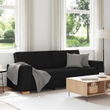 vidaXL Canapea cu 3 locuri, neagră, 220x78x84 cm, material textil 4104992