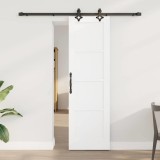 Ușă glisantă cu set de accesorii Alb 61x198.5 cm Lemn de pin solid