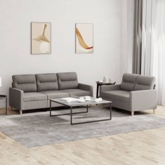 Gossi set de canapea cu perne, 2 piese, gri taupe, material textil
