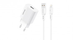 Vipfan E01 &amp;icirc;ncărcător AC, 1x USB, 2.4A + cablu Lightning (alb) foto