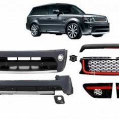 Pachet Exterior Autobiography Design Compatibil Cu Range Rover Sport Facelift 2009-2013 L320 Cu Grila Centrala Si Grile Laterale Rosu/Negru COCBRRSFLR