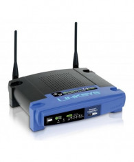 Router wireless linksys wrt54gl 1xwan 10/100 1xlan 10/100 2 antene foto