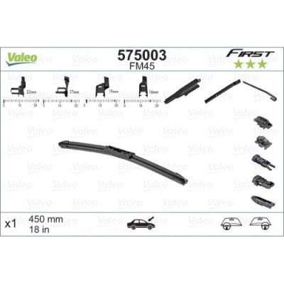 Lamela stergator 450mm/18in Alfa Romeo, Audi, BMW, Chevrolet, Citroen, Dacia, Fiat, Ford, Honda, Hyundai, Kia, Lancia, Mazda, Nissan, Opel, Peugeot, foto