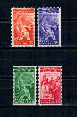 Vatican 1935 - Congres Juridic, serie incompleta, nestampilata, cu sarniere foto