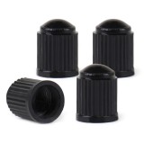 Set 4 capacele auto din plastic pentru ventil, culoare neagra