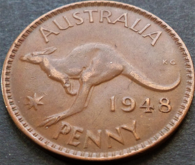 Moneda istorica 1 PENNY - AUSTRALIA, anul 1948 *cod 4200 = excelenta foto
