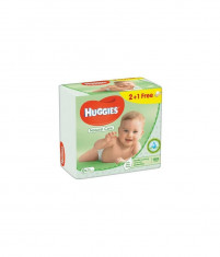 Servetele umede Huggies Natural Care 2+1 pachete 168 buc foto