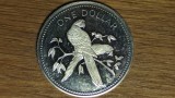 Cumpara ieftin Belize - superbitate exorica rara - 1 dollar 1974 PROOF - papagali Macaw - tiraj 21k- ⌀ 35 mm, incredibila !!!