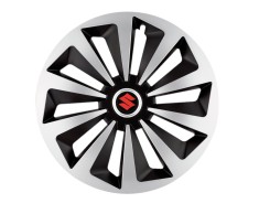 Set 4 capace roti Fox Gri-Negru R15 pentru gama auto Suzuki