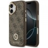 Husa MagSafe pentru Apple iPhone 17, Guess, 4G Strass Logo, Maro