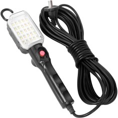 Lampa LED Portabila de Lucru cu Carlig si Magnet, 25 LEDuri, 1500lm, 36W, Cablu 10m Negru