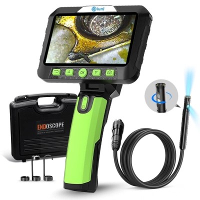 Camera Inspectie Dubla Auto Industriala iUni ROT50, Rotativa la 180&amp;deg;, Ecran LCD 5&amp;quot;, 1080P, Cablu Semirigid, 1M Lungime, 8+1 LED-uri ajustabile, Rezist foto