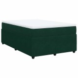 Cumpara ieftin Pat box spring cu saltea, verde inchis, 120x190 cm, catifea