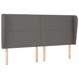 Cumpara ieftin Tablie de pat cu aripioare gri 163x23x118/128 cm piele eco