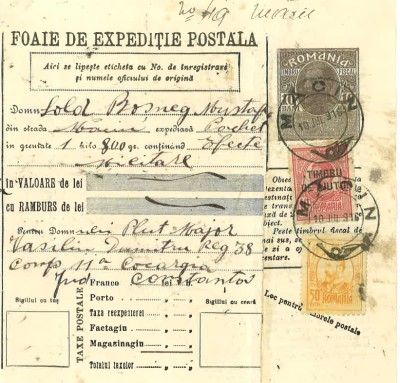Foaie de expediție poștală 1916 foto