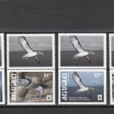 Aitutaki 2016- Fauna,WWF,Pasari,serie 4 valori cu vignete,MNH,Mi.962-965