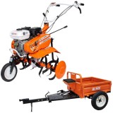 Ruris DAC 6000 K + 450S - Motosapa General Engine - 7 CP 560-830 mm 3 viteze (2 inainte + 1 inapoi) benzina fara plumb + Remorca basculare manuala