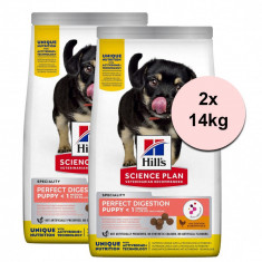 Hill&#039;s Science Plan Canine Perfect Digestion Puppy Medium Chicken 2 x 14 kg