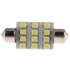 Bec Auto Led Sofit 11 X 39 1210 Cu 12 SMD Alb 12V JSUN42 090221-13