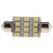 Bec Auto Led Sofit 11 X 39 1210 Cu 12 SMD Alb 12V JSUN42 090221-13