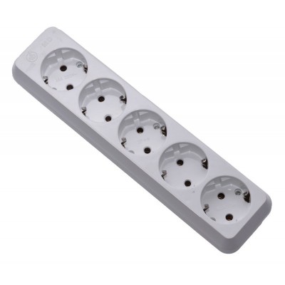 Cap Prelungitor cu 5 Prize elSales ELS-CAP-5MD, Placa de Ceramica, Contacte din Aliaj, Alb foto