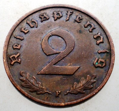 2.878 GERMANIA 2 REICHSPFENNIG 1938 F foto