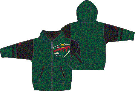 Minnesota Wild hanorac cu glugă pentru copii Faceoff Colorblocked Fleece Full-Zip - Dětsk&eacute; L (13 - 14 let)