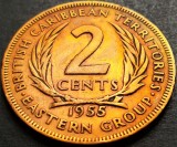 Cumpara ieftin Moneda istorica 2 CENTI - CARAIBE de EST, anul 1955 * cod 5348 B, America Centrala si de Sud