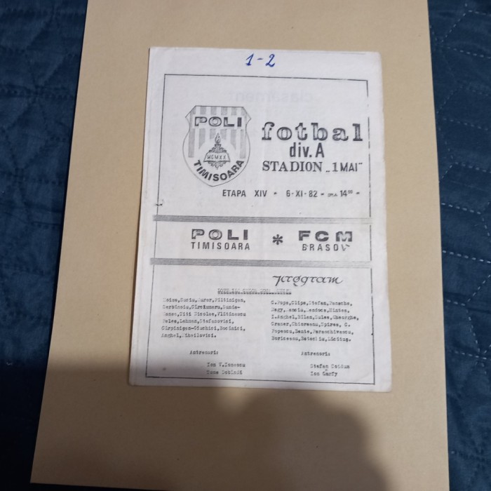 Program Poli Timisoara - FCM Brasov