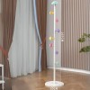 Cuier pentru haine, cu 7 carlige, in forma de ciuperca, din otel carbon, dimensiuni 167 x 30 cm, alb