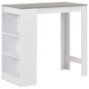 VidaXL Masă de bar cu raft, alb, 110 x 50 x 103 cm 280214
