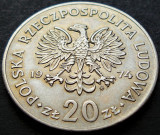 Moneda 20 ZLOTI - POLONIA, anul 1974 * cod 496 = Marceli Nowotko