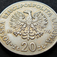 Moneda 20 ZLOTI - POLONIA, anul 1974 * cod 496 = Marceli Nowotko