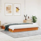 VidaXL Cadru de pat fără saltea, maro ceruit 200x200 cm lemn masiv pin