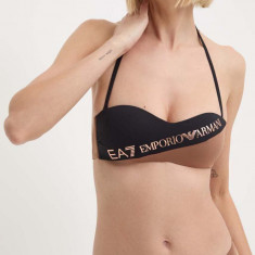 EA7 Emporio Armani costum de baie din două piese culoarea maro, cupa usor rigidizata