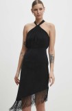 Answear Lab rochie culoarea negru, mini, evazată