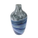 Vaza decorativa 166-69, sticla, albastru + gri, H 29.5 cm