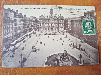 Carte Postala, Lyon, Place des Terreaux, circulata foto