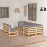 vidaXL Set mobilier de grădină cu perne, 7 piese, lemn masiv de pin 3076654