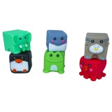 Set 6 cuburi moi pentru bebelusi, Animale, 7Toys