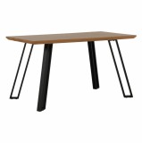 Cumpara ieftin Masa cu blat mdf maro stejar si picioare metal negru Pedal 140x80x76 cm